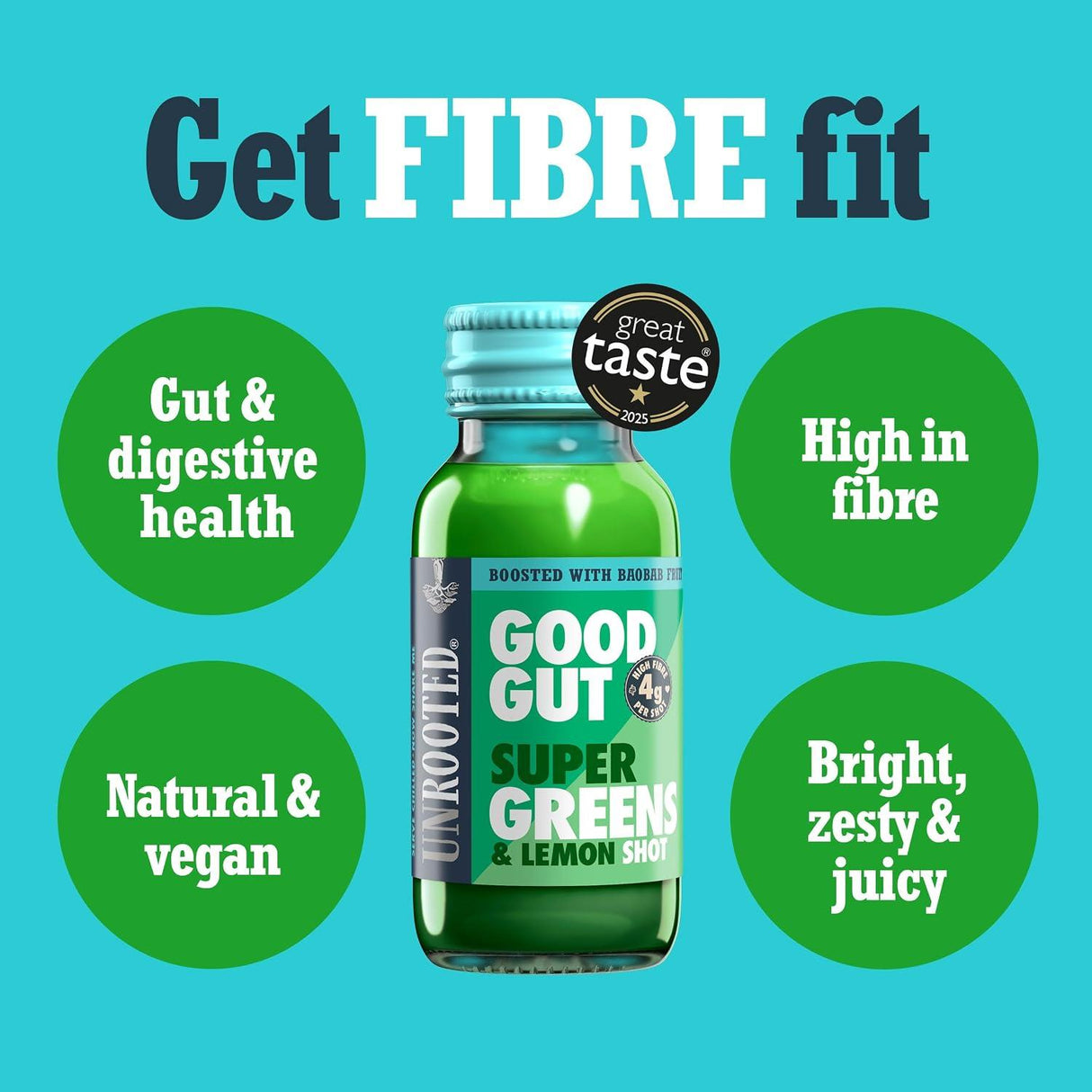 Unrooted Super Greens and Lemon Shot 60ml - 12 Pack