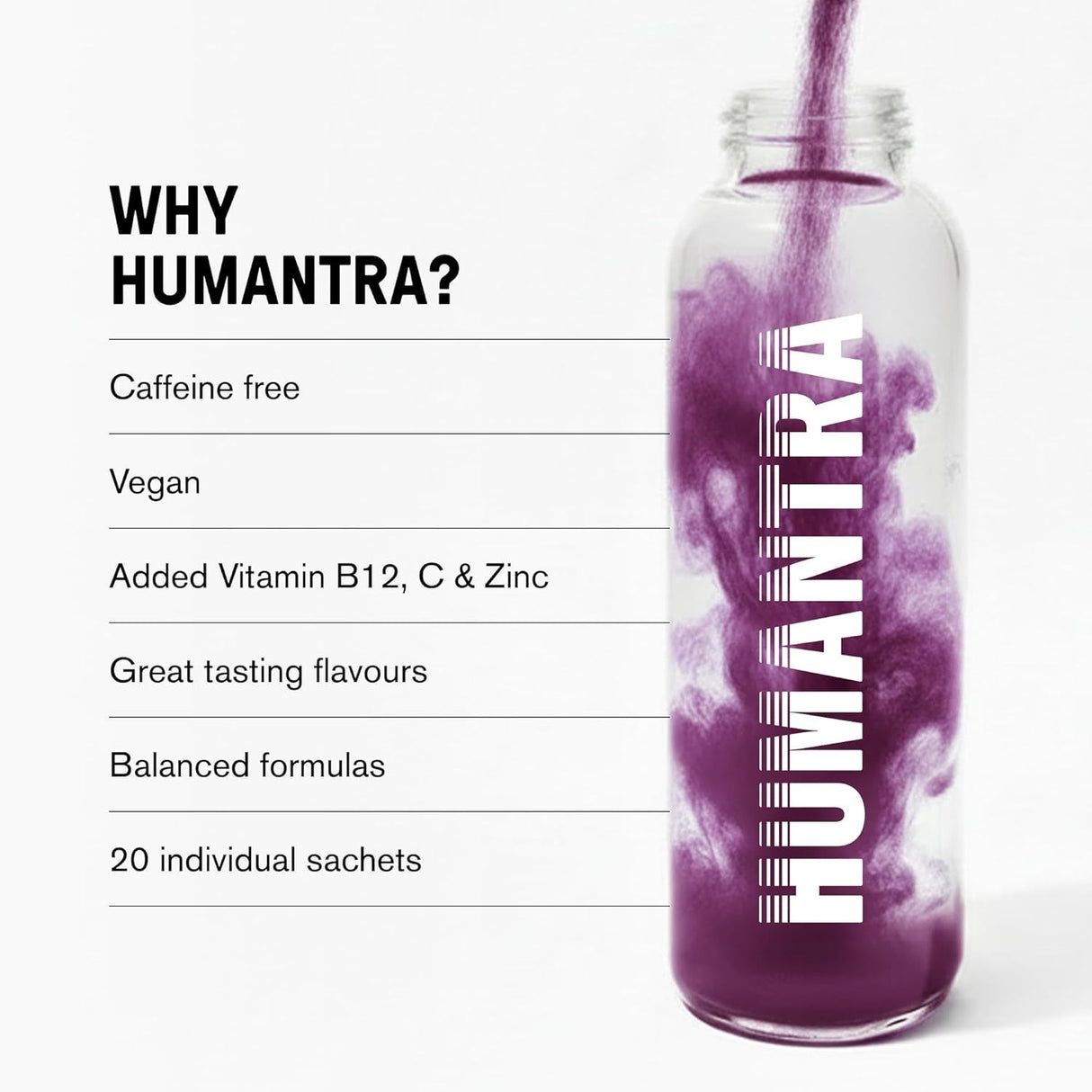 Humantra Electrolyte Powder Elderberry 20 Sachets - Hydration Drink Mix with 6 Electrolytes, Vegan, Sugar Free, Gluten Free