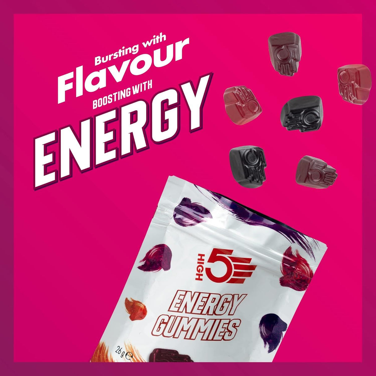 High 5 Energy Gummies 26g Mixed Berries Flavour - Pack of 5