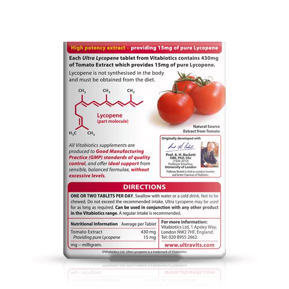 Vitabiotics Ultra Lycopene 15mg Potent Extract - 30 Tablets