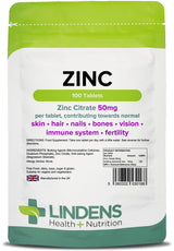 Lindens Zinc Citrate 50mg - 100 Tablets