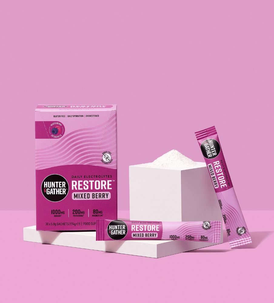 Hunter & Gather Restore Mixed Berries Electrolyte Sachets 30 x 5.8g per pack