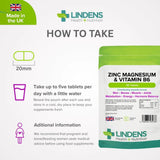 Lindens Zinc, Magnesium & Vitamin B6 - 90 Tablets - image 4