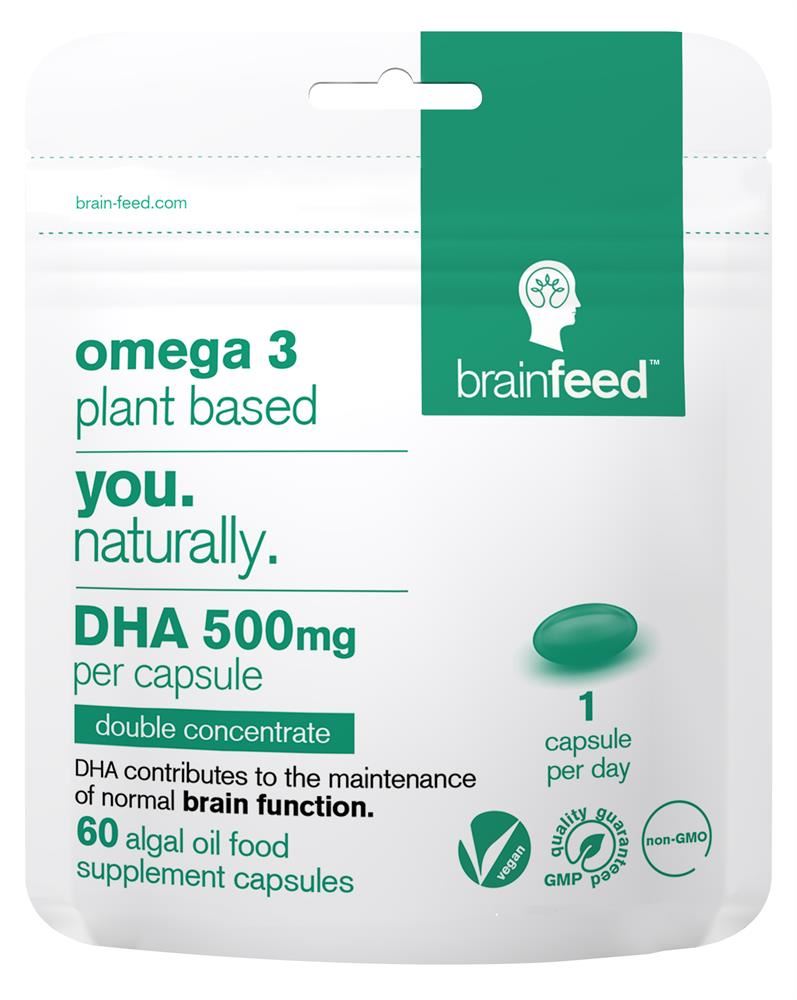 Brain Feed Omega3 Plant-based DHA 550mg 1-a-day 60 Softgels