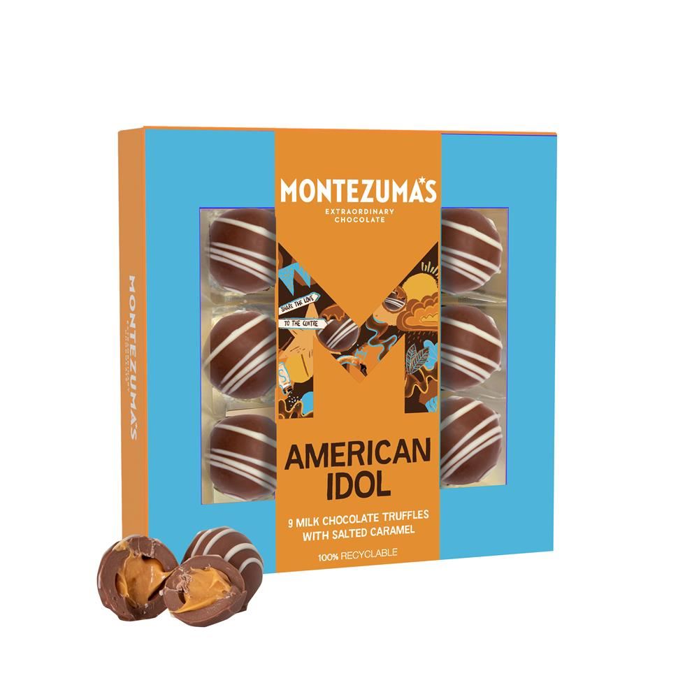 Montezumas Chocolate American Idol - 9 Milk Choc Truffles Salted Caramel 120g