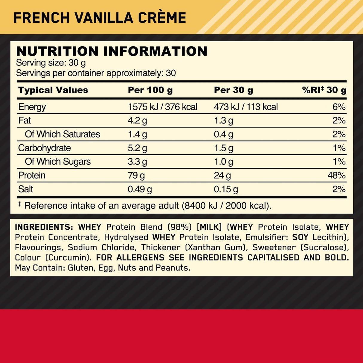 Optimum Nutrition Gold Standard 100% Whey Protein Powder - 900g/2.2kg/4.5kg