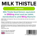Lindens Milk Thistle 100mg  (eq 2000mg  seed) - 120 Tablets