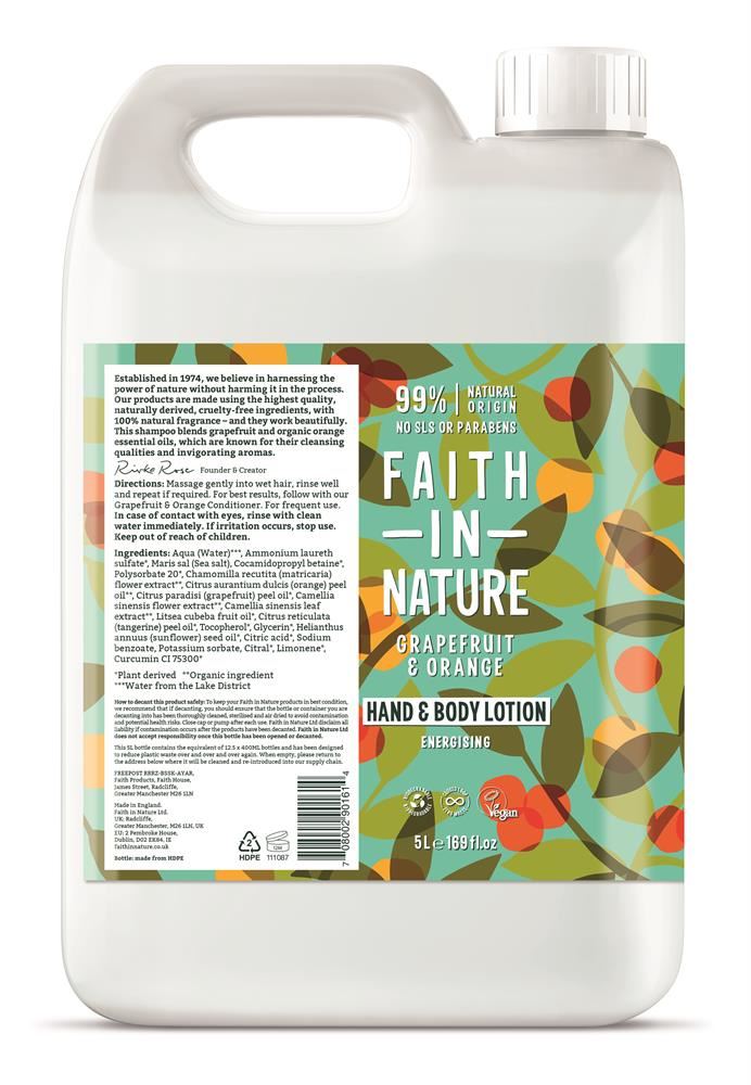Faith in Nature Grapefruit & Orange Hand & Body Lotion 5 Litre