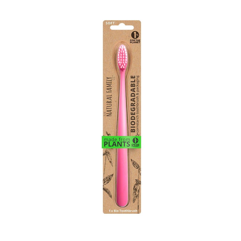 The Natural Family NFco Bio Toothbrush Single Neon Assorted 25g - 8 Pack