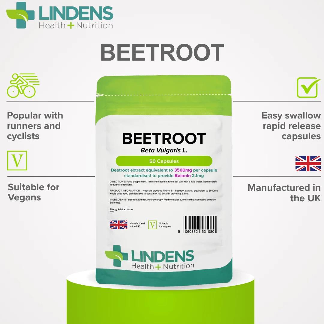 Lindens Beetroot 3500mg - 50 Capsules - image 3