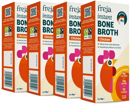 Freja Instant Chicken Bone Broth box of 4 x 15g Sachet - Chicken - 4 Pack