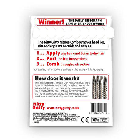 Nitty Gritty NitFree Comb - Pack of 1