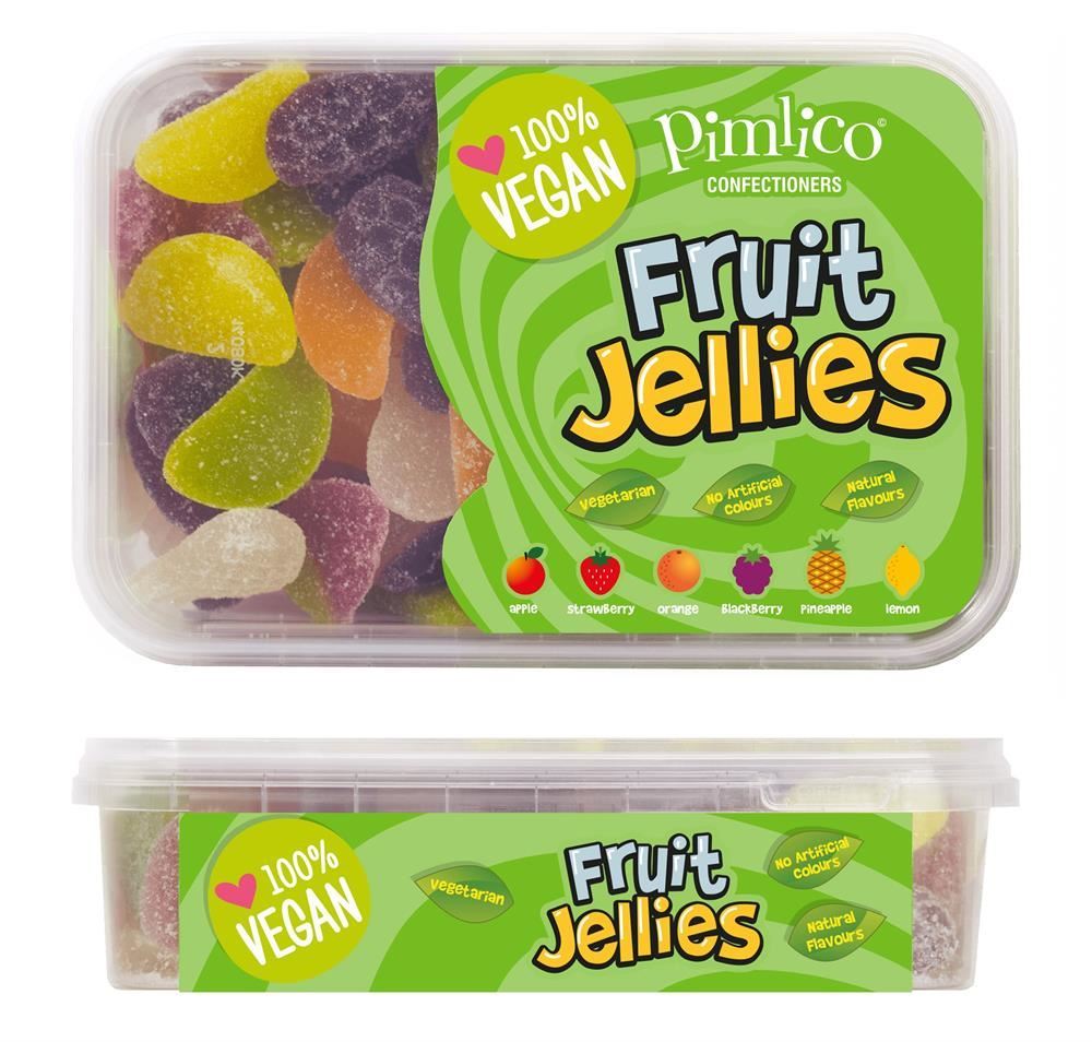 Pimlico Confectioners Vegan Fruit Jellies Tub 450g - 6 Pack
