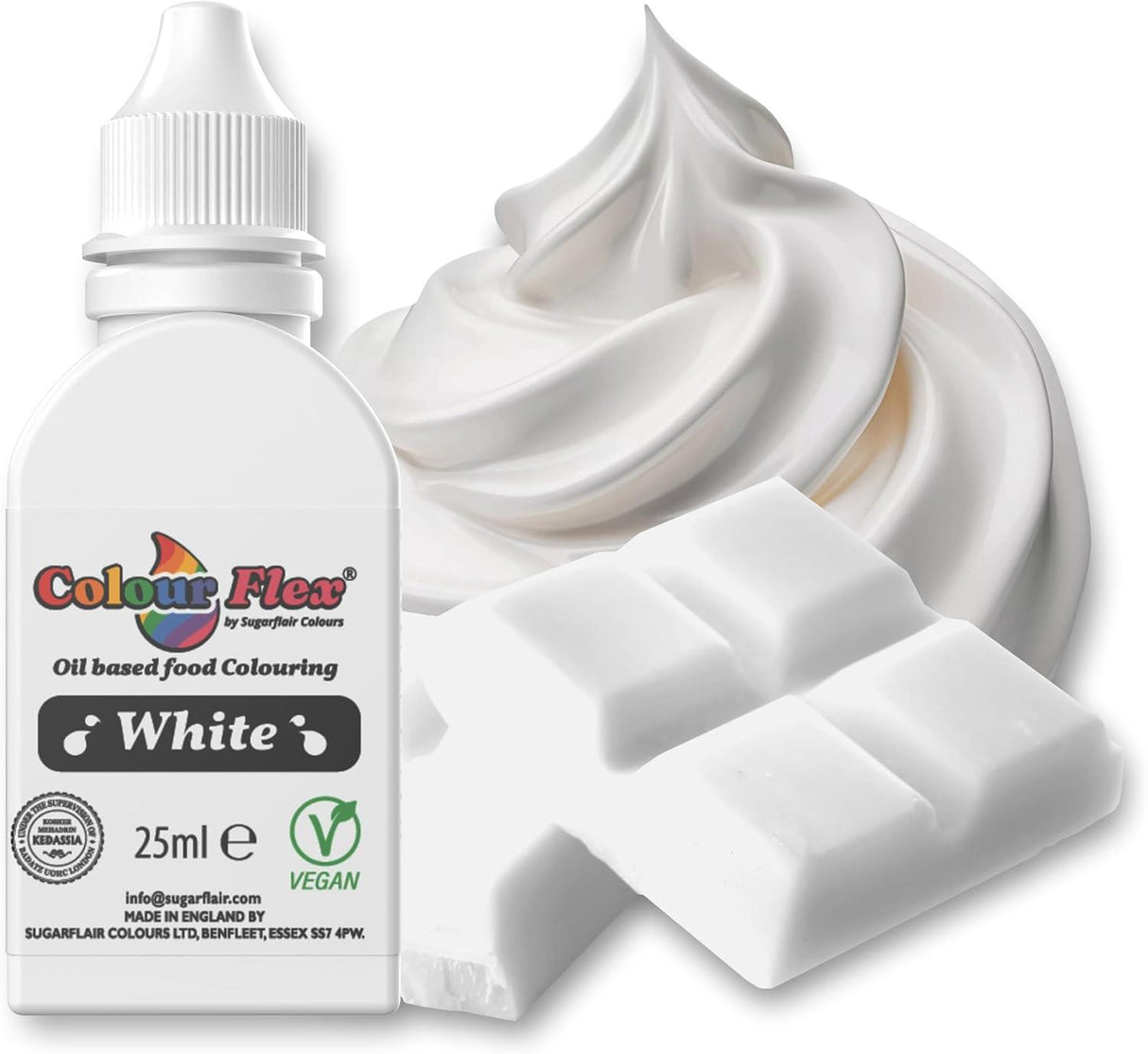 Sugarflair Colour Flex Oil Based Food Colouring Gel 25ml - White