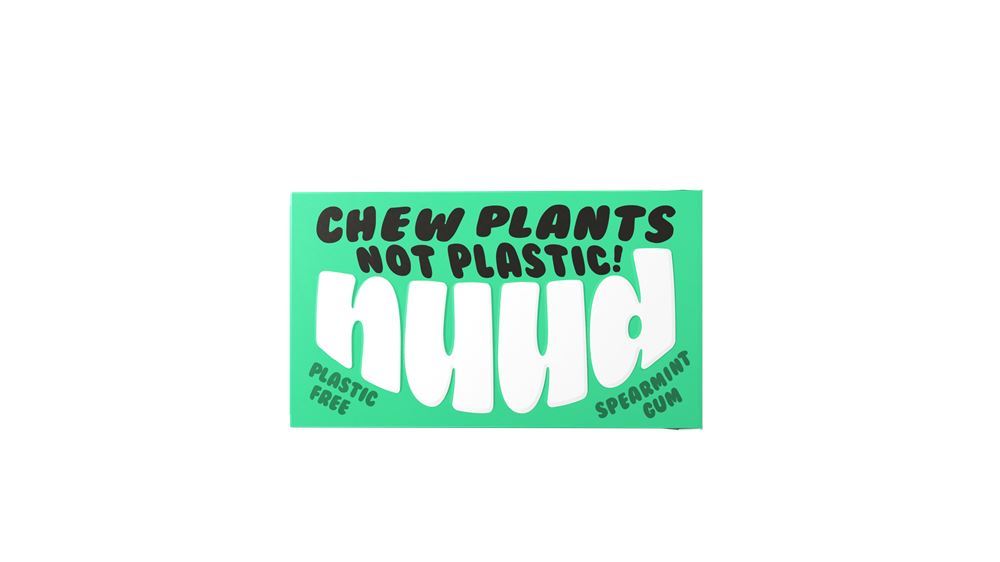 NUUD Spearmint Plastic Free Sugar Free Chewing Gum 18g - 12 Pack