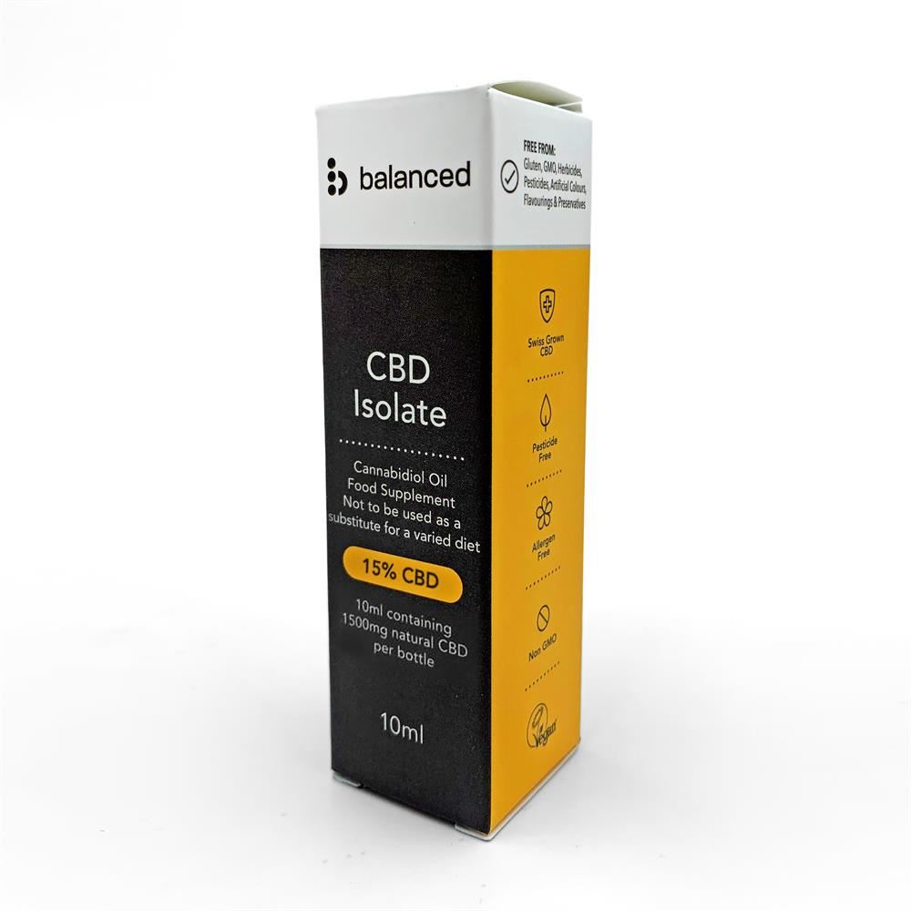 Balanced Swiss Grown Pure Isolate CBD Oil 1500mg (15%) 10ml