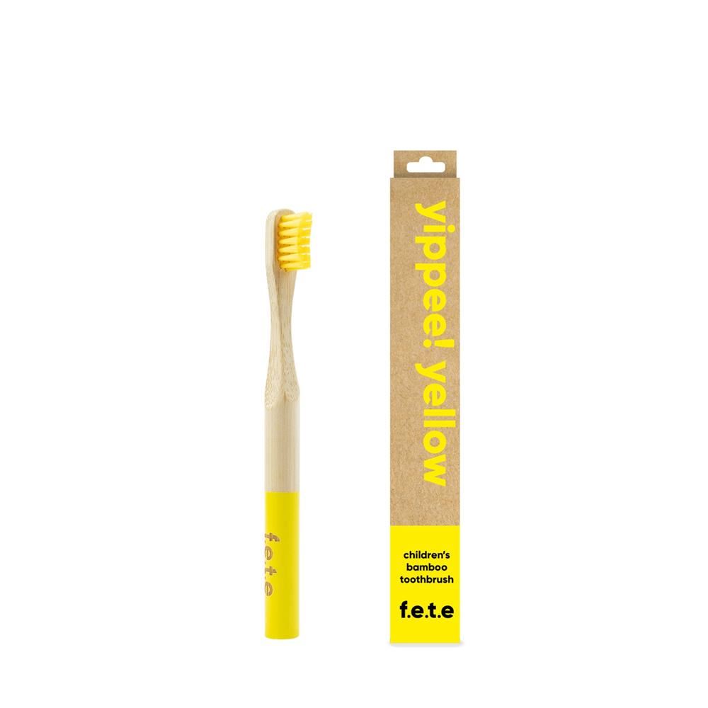 From Earth to Earth Bamboo Tooth Brush Yippee! Yellow Yellow Child 1 Unit