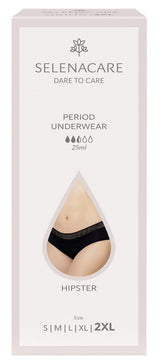 Selenacare Menstrual undies HIPSTER Black Size 2XL