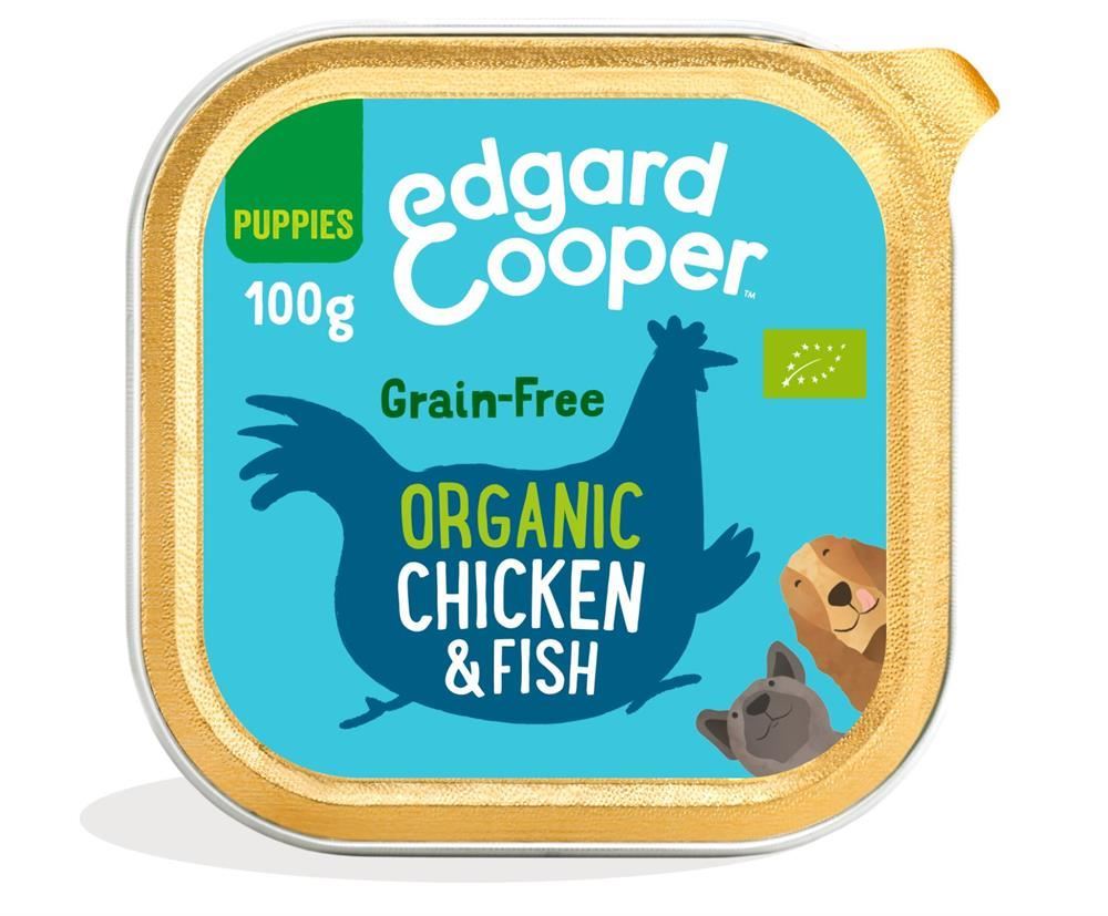 Edgard Cooper Organic Chicken Fish Carrot Pea Tray for Puppies 100g - 17 Pack