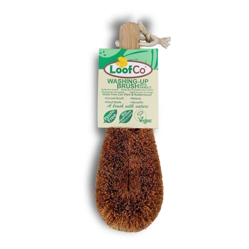 LoofCo Washing-Up Brush with Rubberwood Handle - 6 Pack