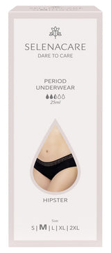 Selenacare Menstrual undies HIPSTER Black Size M
