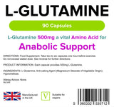 Lindens L-Glutamine 500mg - 90 Capsules - image 2