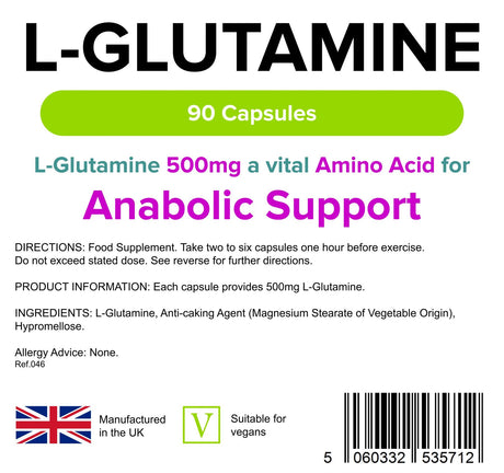 Lindens L-Glutamine 500mg - 90 Capsules