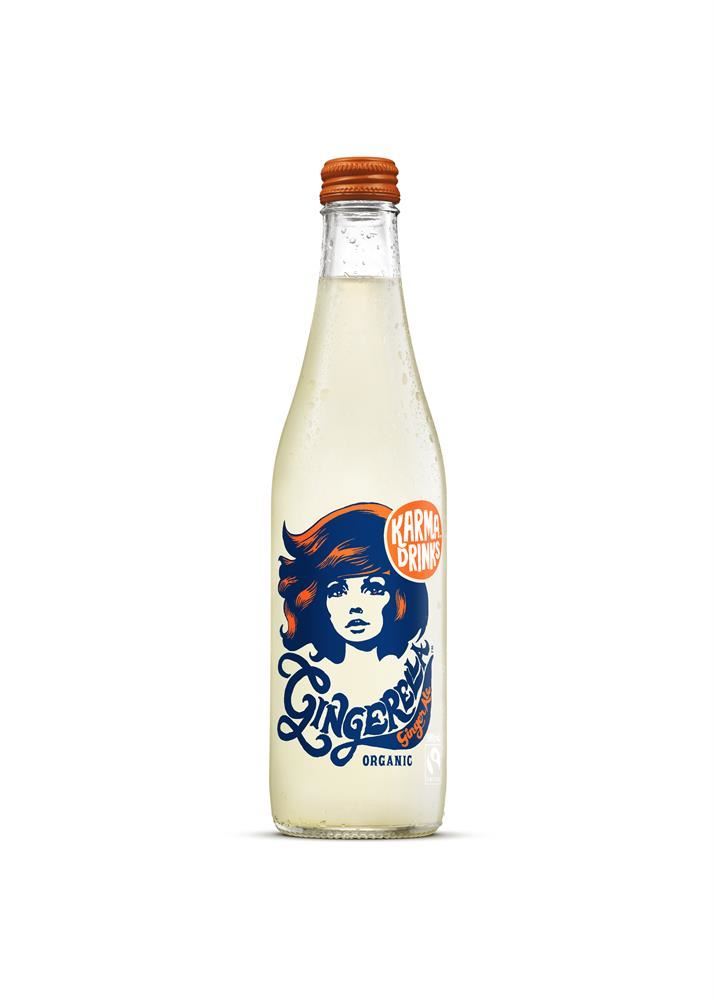 Karma Cola Gingerella - Ginger Ale Organic Fairtrade 330ml Bottle - 6 Pack