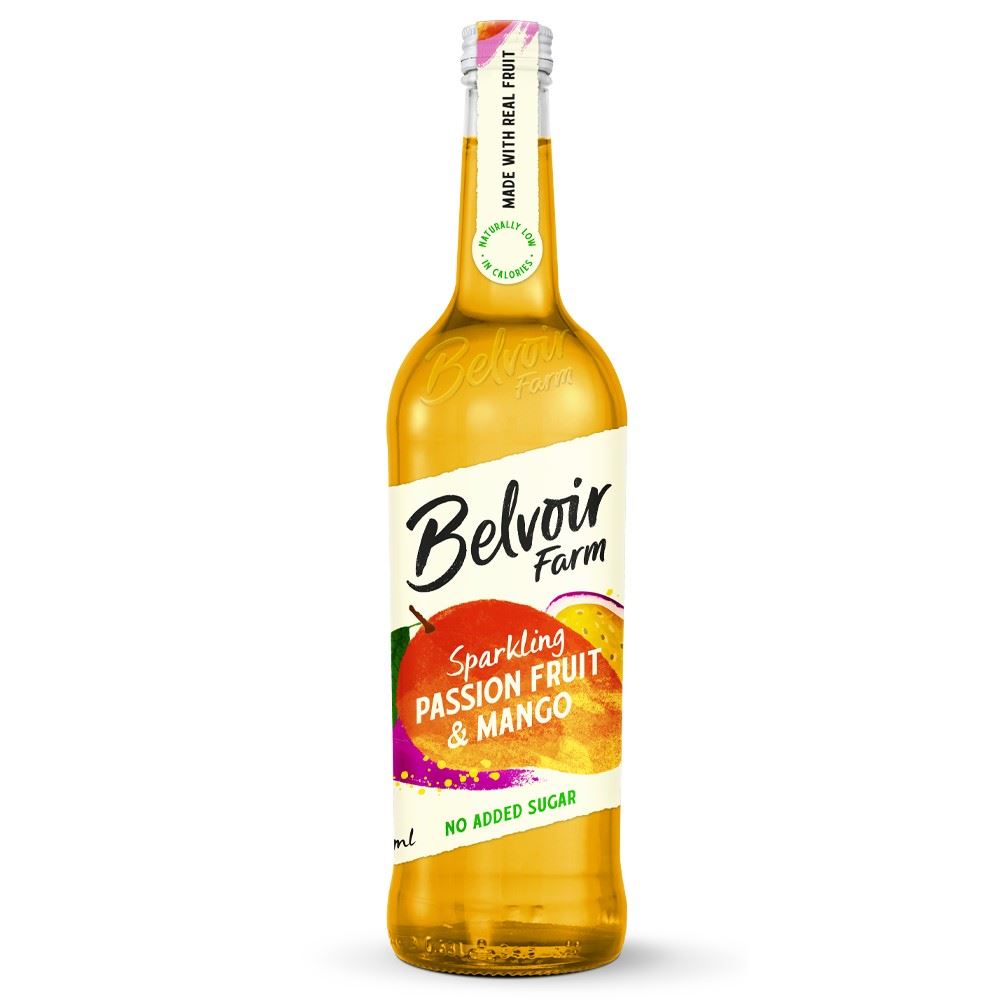 Belvoir Farm Sparkling No Added Sugar Passion Fruit & Mango 750ml - 6 Pack