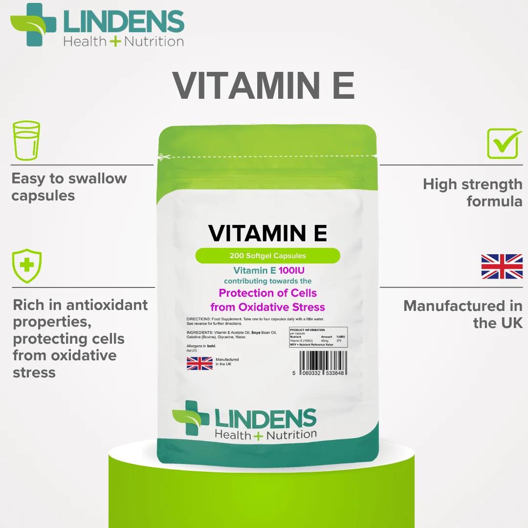 Lindens Vitamin E 100IU - 200 Capsules - image 3