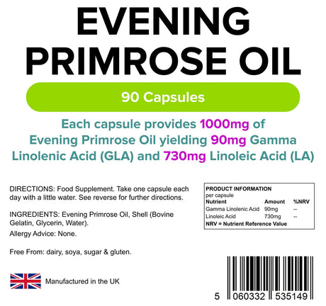 Lindens Evening Primrose Oil 1000mg - 90 Capsules