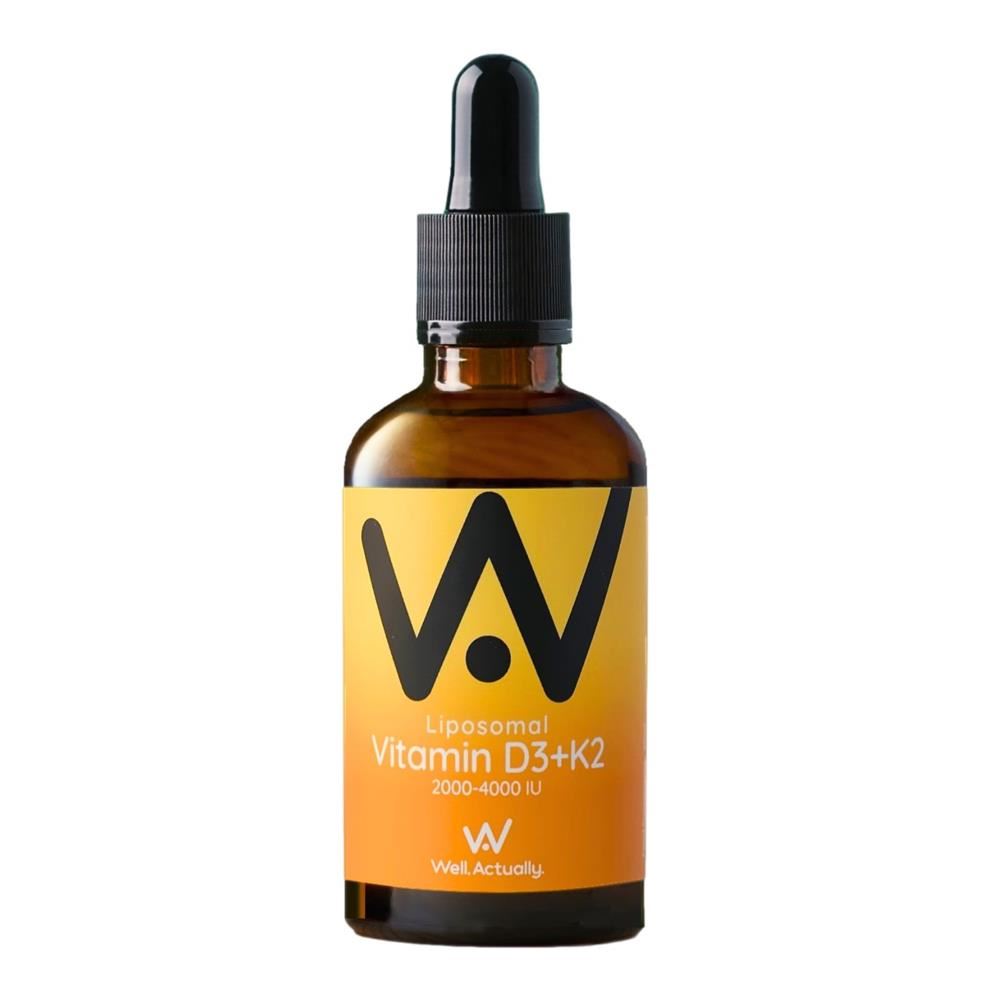 Well Actually Liposomal Vit D3 + K2 - Dropper 2000- 4000IU - Orange & Mango 60ml