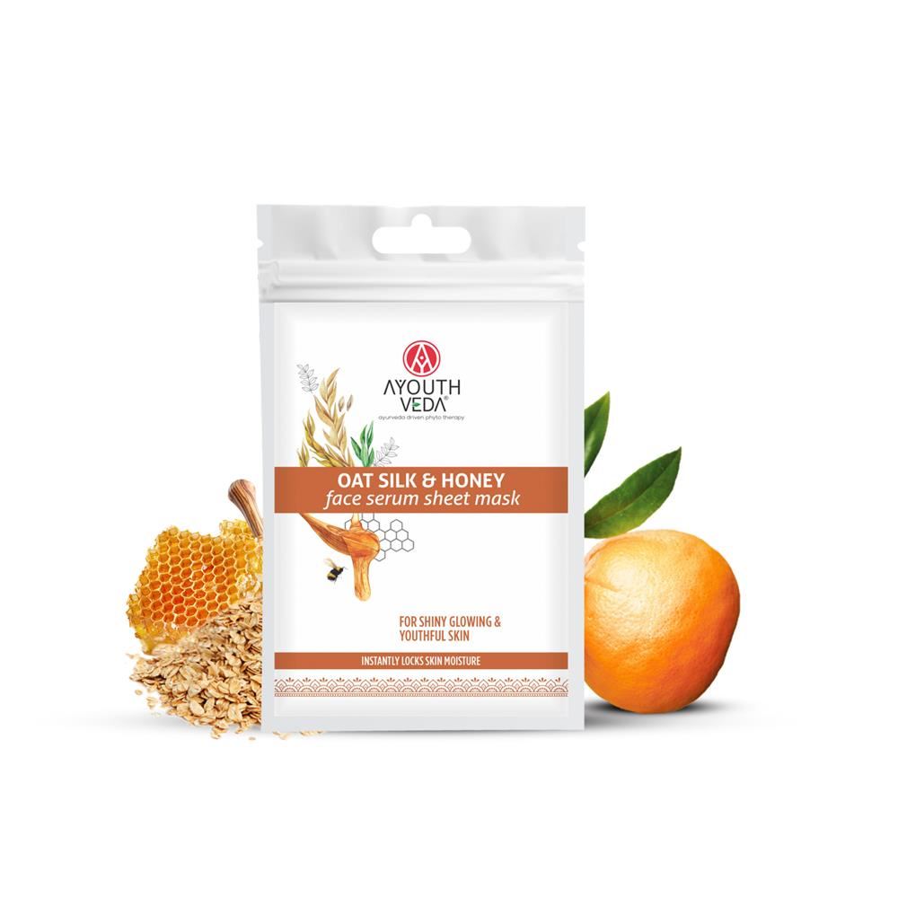 Ayouthveda Oat Silk & Honey Face Serum Sheet Mask 20g - 12 Pack