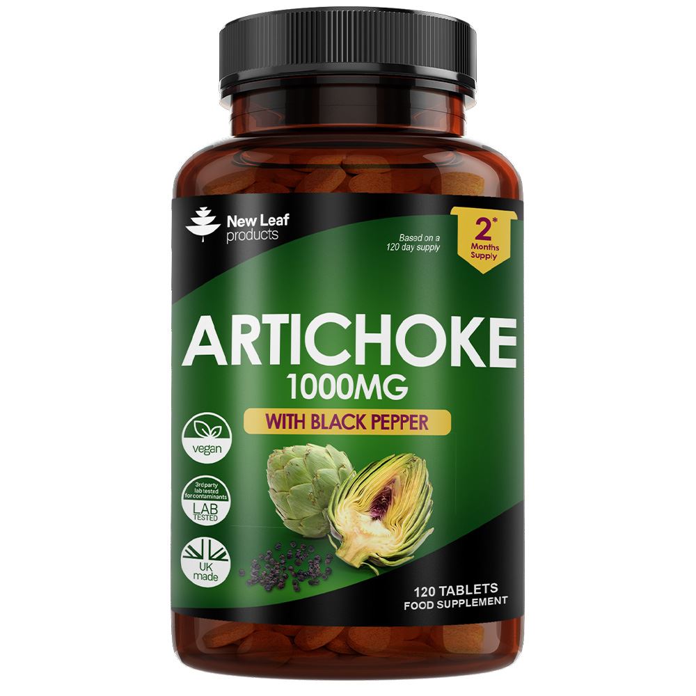 New Leaf Products Artichoke Extract Tablets 1000mg + Black Pepper 120 tablets