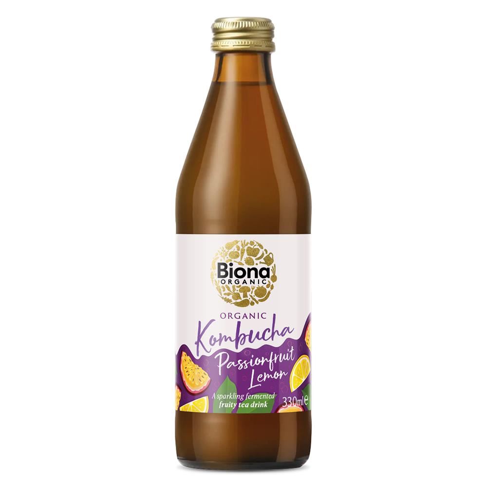 Biona Organic Passionfruit Lemon Kombucha 330ml - 6 Pack