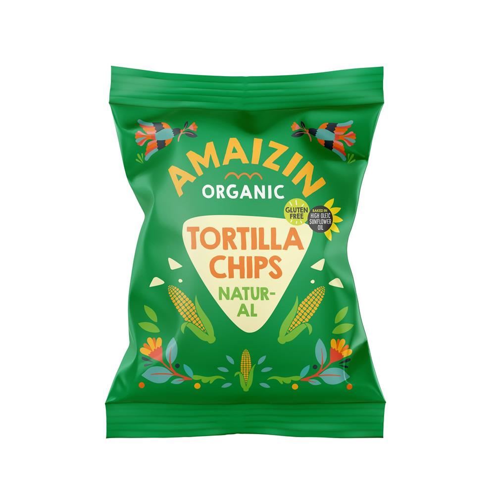 Amaizin Natural Corn Chips- Snack- Organic- 75g Bag - 15 Pack