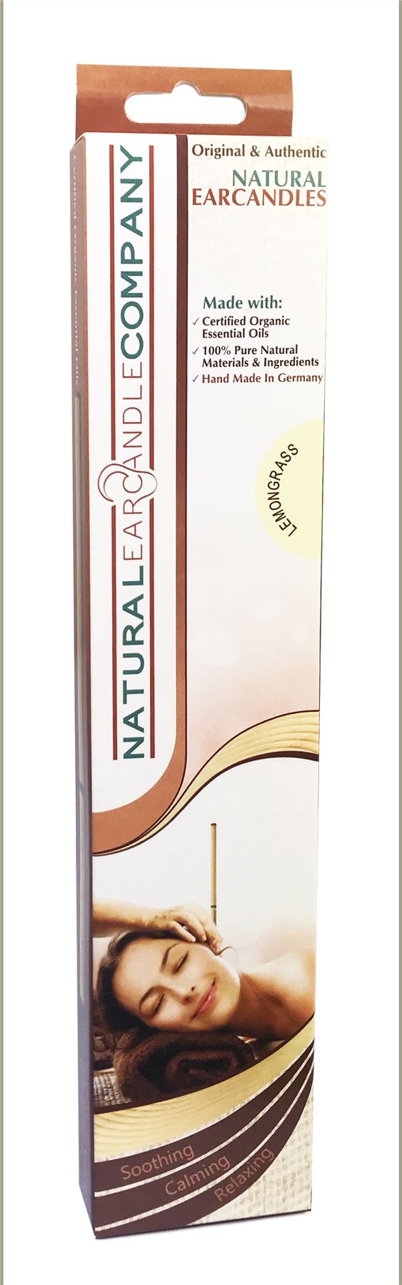 Natural Ear Candle Lemongrass Ear Candles 1 Pair Pack