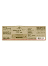 Solgar Vitamin B12 100 µg - 100 Tablets