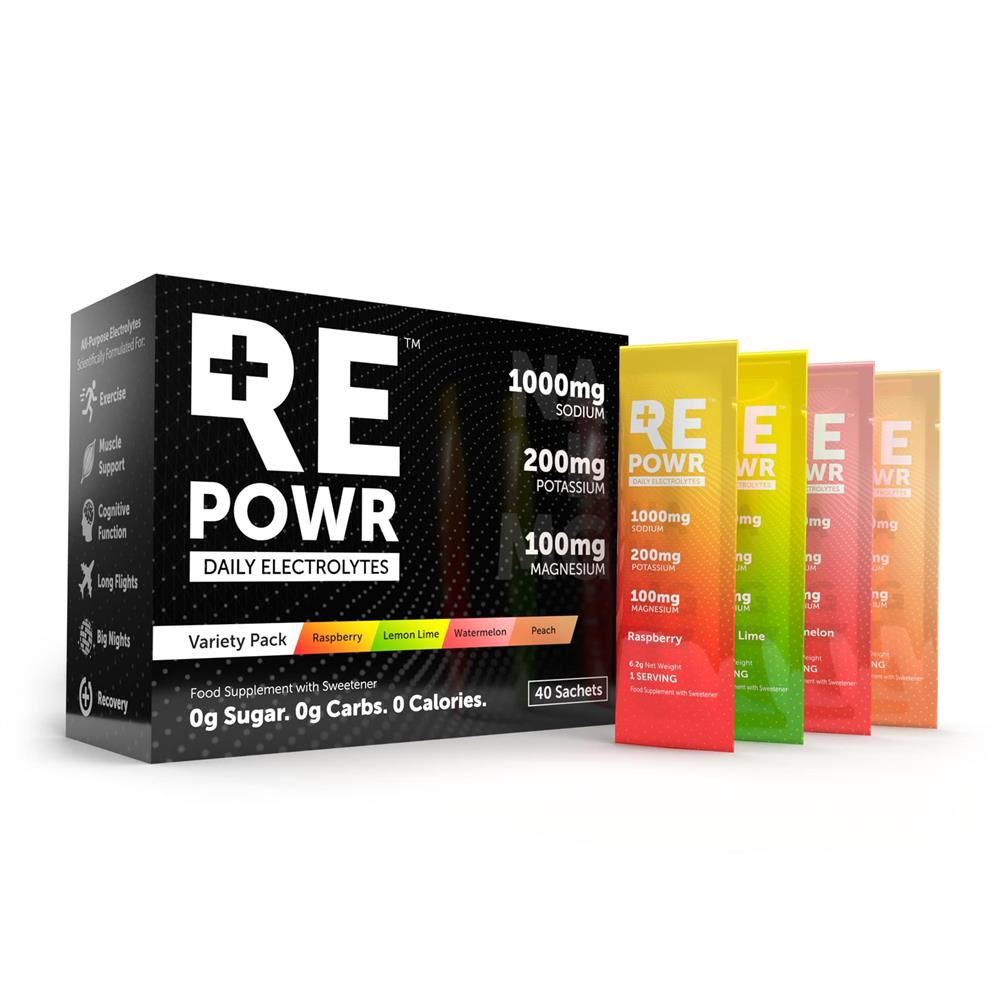 REPOWR Daily Electrolytes Variety 40 Sachets Mix 1