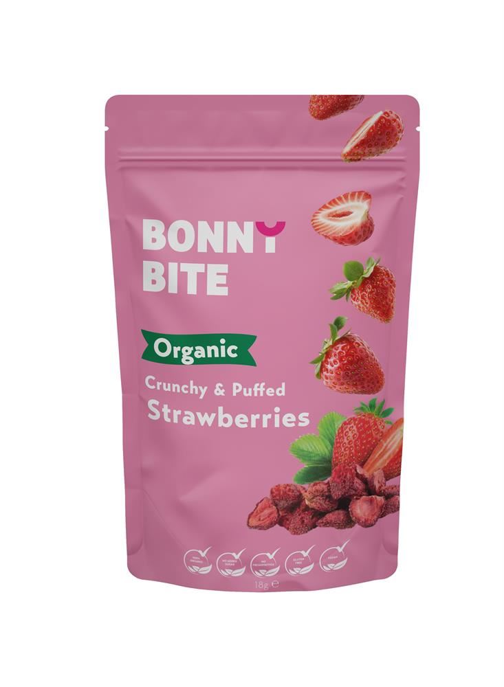 Bonny Bite - Crunchy & Puffed Strawberries 18g - 6 Pack