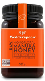 Wedderspoon 100% RAW Manuka Honey KFactor 16 500g