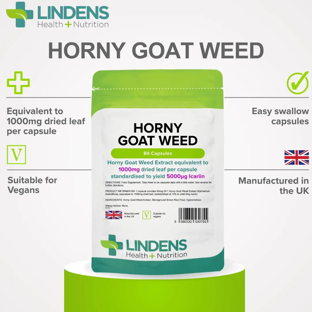 Lindens Horny Goat Weed 1000mg - 84 Capsules - image 3