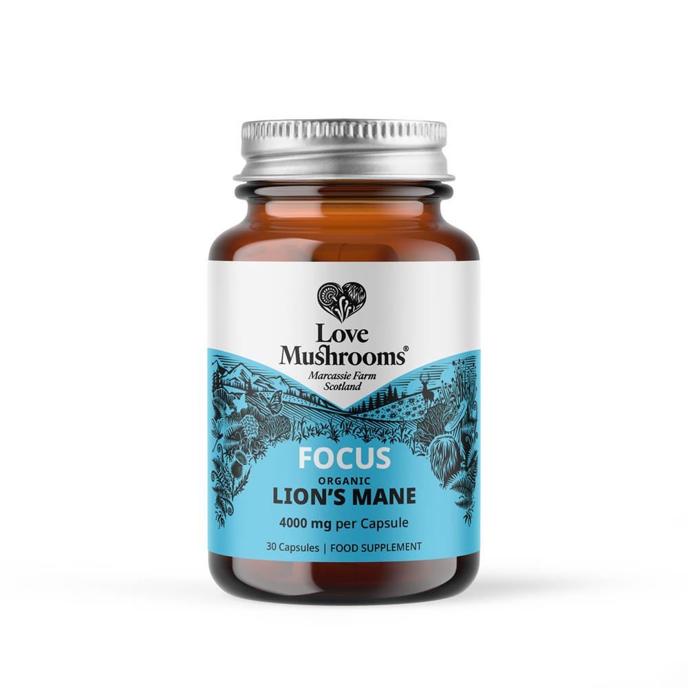 Love Mushrooms Lions Mane Capsules 30 Capsules - 4000mg