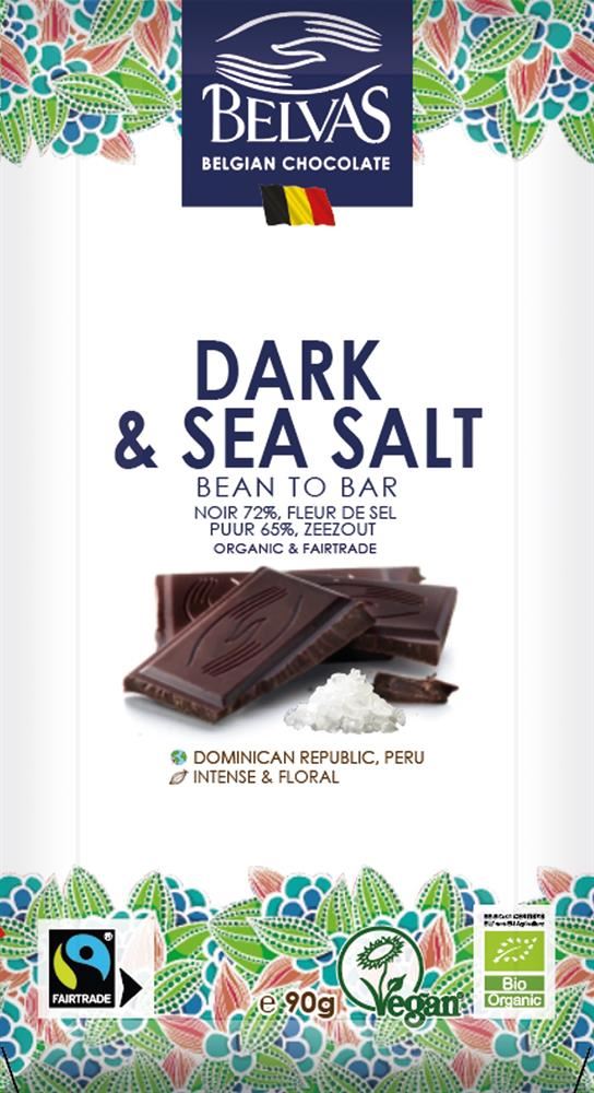 Belvas Tablet Dark & Sea Salt Rep Dom and Peru 90g