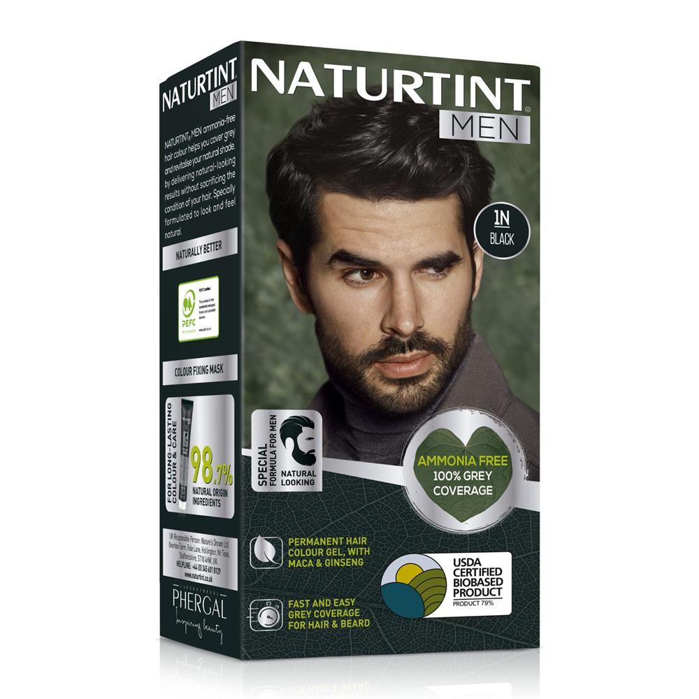 Naturtint Men Permanent Hair Colour Gel Black 1N 170ml