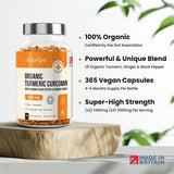 Vitabright Organic Turmeric Curcumin 2160mg 365 Capsules