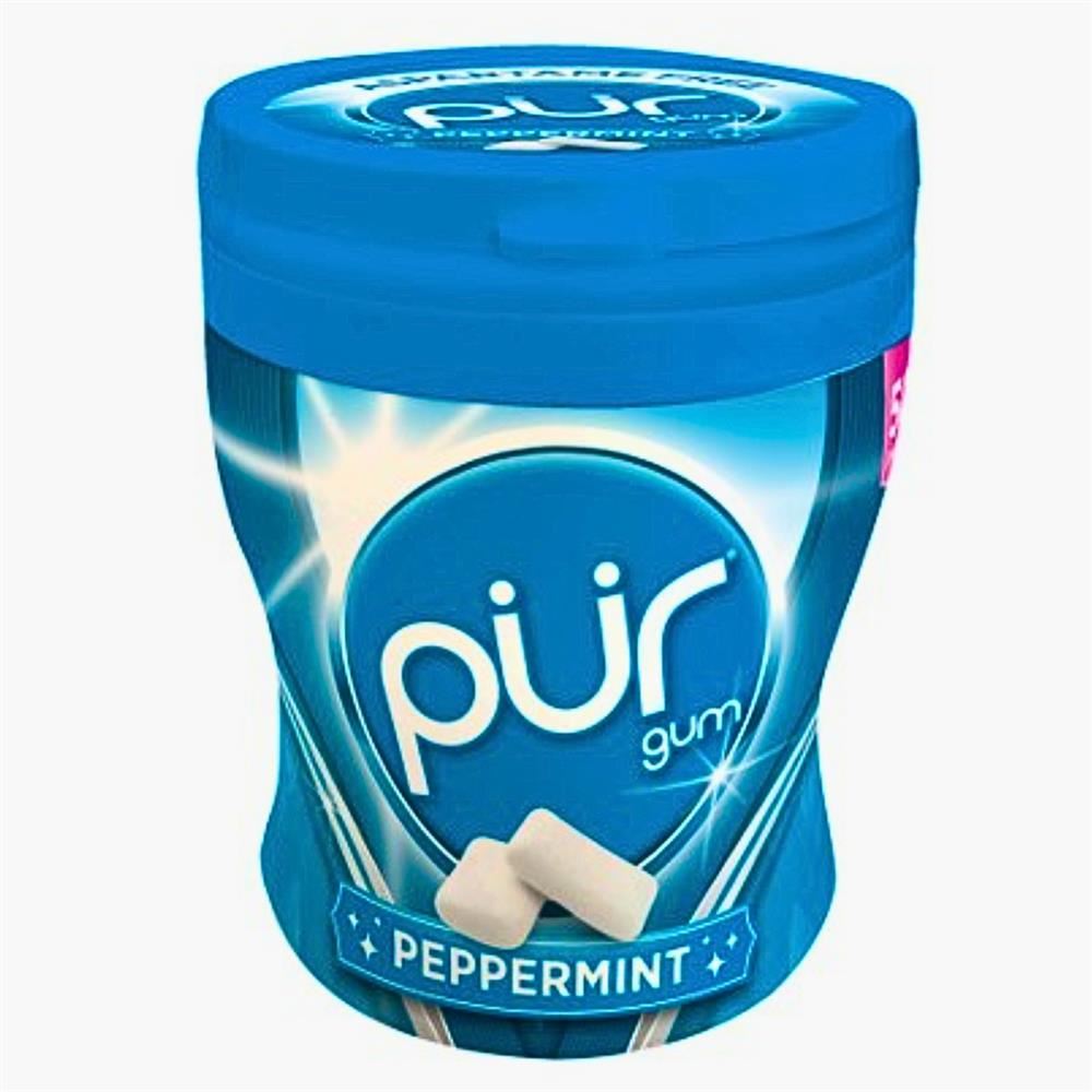Pur Gum ASPARTAME FREE - PUR Gum Peppermint 70g Shaker Cup - 6 Pack
