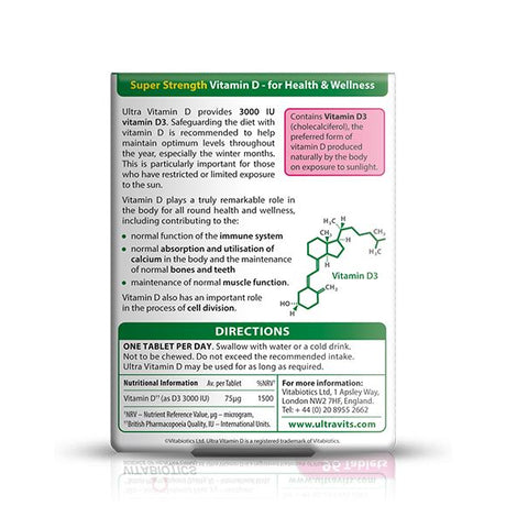 Vitabiotics Ultra Vitamin D3 3000 IU - 96 Tablets