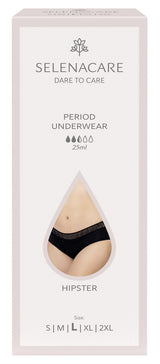 Selenacare Menstrual undies HIPSTER Black Size L