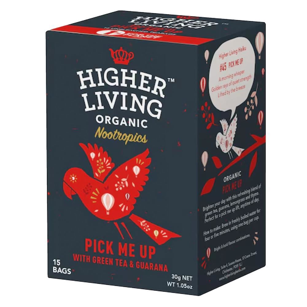 Higher Living Nootropics Pick Me Up Tea - 15 bags - 4 Pack